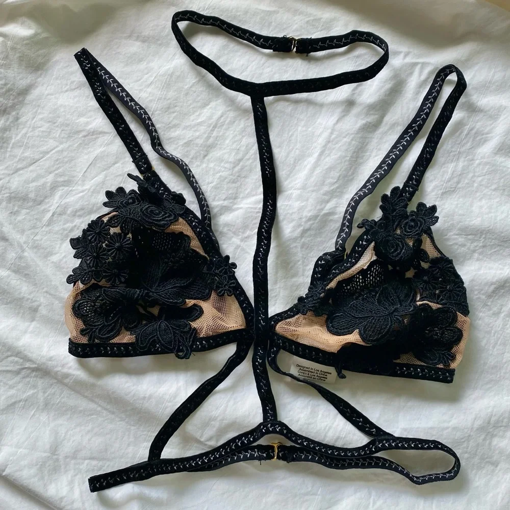 Rare For Love & Lemons Skivvies Rylee Rose Bondage Bralette – size XS NWOT - Picture 5 of 8